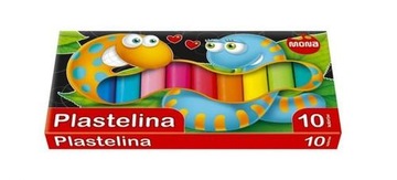 PLASTELINA MONA 10 KOLORÓW SZKOLNA OKRĄGŁA 0036