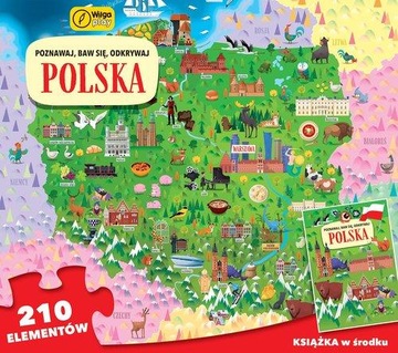 Puzzle +książka Wilga Play Poznawaj, Baw się, Odkrywaj 210 elementów POLSKA