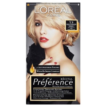 L'Oreal Paris Preference farba do włosów 9 Hollywood bardzo jasny blond