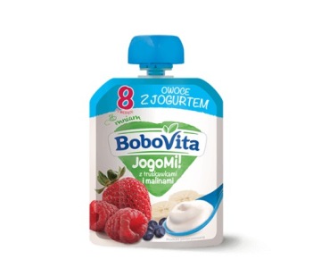 BoboVita Jogomi! пюре з полуницями і малиною 80 г