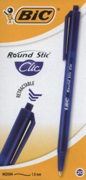 Ручка автоматична BIC Round Stic Clic Офісний Шкільний 1 мм