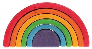 Деревянная Радуга, 6 предметов, разноцветная, Grimm's