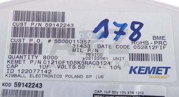 Керамические конденсаторы MLCC - SMD/SMT 1UF 50VDC X7R 10