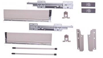 STRONG BOX szuflada z hamulcem średnia L-450 szara