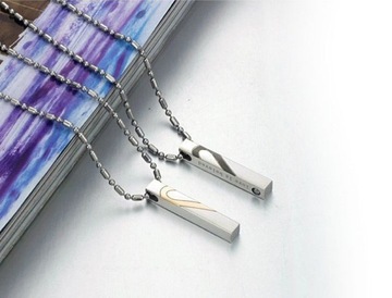 ПЛАСТИНОЧНЫЕ КУЛОНЫ ДЛЯ ВЛЮБЛЕННОЙ ПАРЫ, СТАЛЬ + ЦЕПЬ