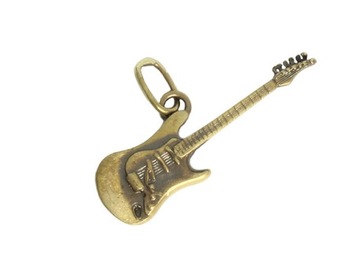 Wisiorek muzyczna gitara gitarą 02 mosiadz