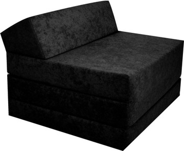 MATERAC TURYSTYCZNY ROZKŁADANY SKŁADANY FOTEL AMERYKANKA 200x70x10 Czarny