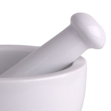 MOŹDZIERZ CERAMICZNY Z TŁUCZKIEM BIAŁY MAŁY 8 CM