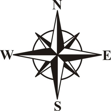 Naklejka na ścianę Róża wiatrów kompas kierunki