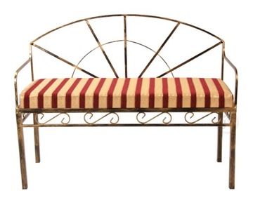 Ławka metalowa z siedziskiem - Ekoskóra - 109cm