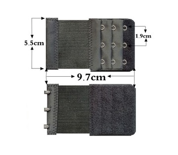 PRZEDŁUŻKA DO ZAPIĘCIA BIUSTONOSZA 3 RZĘDOWA STANIKA CZARNA KOBIET NAPKI