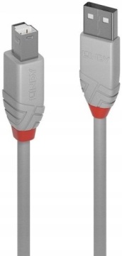 Lindy 36683 USB 2.0 A -B Серый кабель - 2M