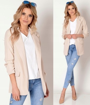 БЕЖЕВЫЙ длинный смокинг качества L/40