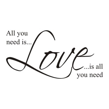 Napis na ścianę naklejka All You Need Is Love..205