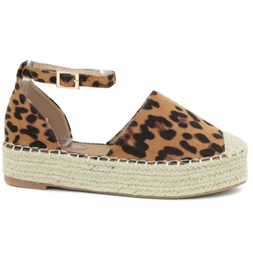 ESPADRYLE PANTERKA PLATFORMA SANDAŁY Q39 r.40