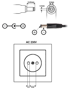 ZASILACZ IMPULSOWY DO KAMER CCTV 12V 5A 8 WYJŚĆ