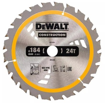 DeWALT tarcza piła do drewna 184mm 20mm 24z DT1951