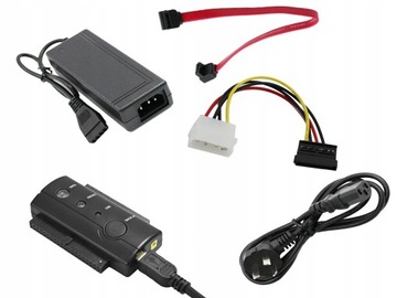 ADAPTER USB IDE 3,5 2,5 SATA ATA + LED ZASILACZ