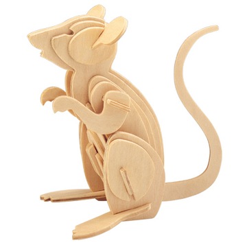PUZZLE DREWNIANEPRZESTRZENNE 3D MYSZ MYSZA MYSZKA