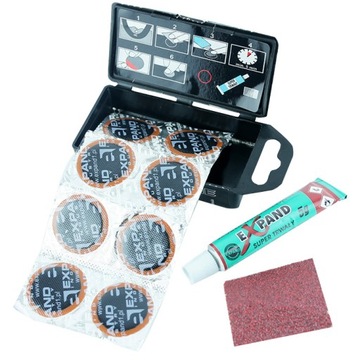 ZESTAW NAPRAWCZY DO DĘTEK - KLEJ+ŁATKI+TARKA+BOX