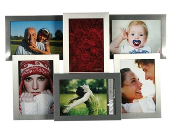 RAMKA ALUMINIOWA TRÓJWYMIAROWY EFEKT NA 6 ZDJĘĆ