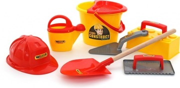 ОГРОМНЫЙ БЕТОНОМИКШЕР + НАБОР ПЕСКА, 9 ЭЛЕМЕНТОВ.