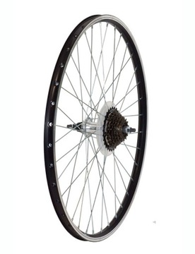 Koło tył 26'' wzmacnine + wolnobieg SHIMANO 7 rz.