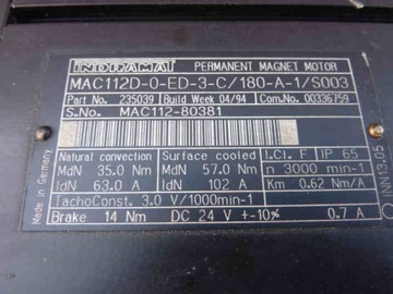 СЕРВОМОТОР BOSCH, INDRAMAT MAC112D-0-ED-3-C НОВЫЙ