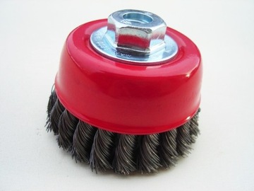 SZCZOTKA DRUCIANA M14 80mm DRUT STALOWY SKRĘCANY