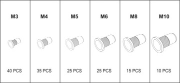 YATO РУЧНАЯ ЗАКЛЕПКА-ГАЙКА ЗАКЛЕПКА M3-M8+150 СОРТИРОВКА ЗАКЛЕПОК-ГАЙК YT36112