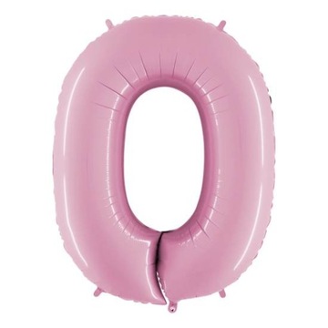 Balon foliowy cyfra 0 Jasnoróżowy 102 cm