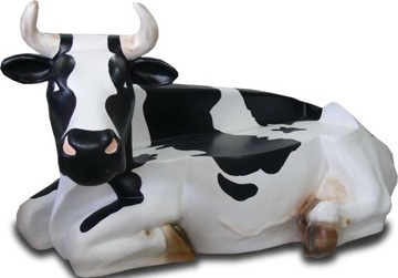 FIGURKA OGRODOWA - KROWA LEŻĄCA ŁAWKA - XL