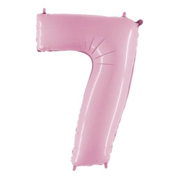 Balon foliowy cyfra 7 Jasnoróżowy 102 cm
