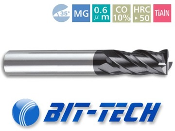 Твердосплавная фреза VHM 4p 12мм хвостовик 12мм TiAlN 50HRC CNC