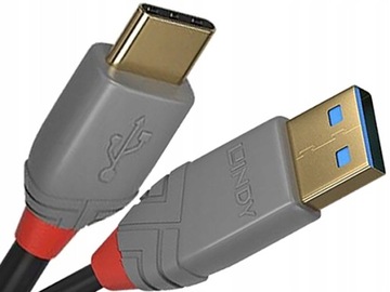Lindy 36887 USB 2.0 A-C Линейный кабель Anthra — 2 м, быстрая зарядка 2.0