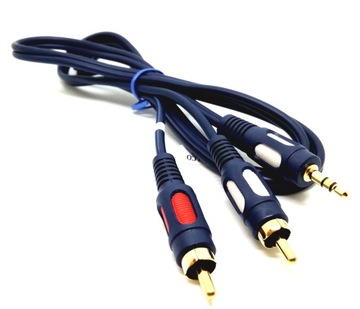 Przyłącze kabel CHINCH 2x RCA na JACK 3.5mm 2,5m