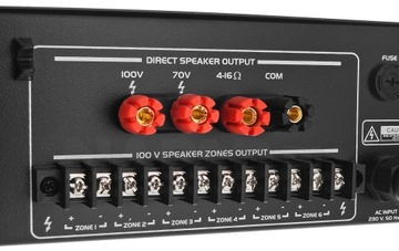 HQM 2650B Усилитель PA, 650 Вт, 6 зон, 100 В, 4–16 Ом