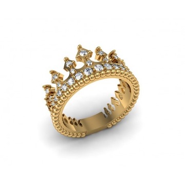Wspaniały złoty pierścionek korona! 0.333 id: 1671