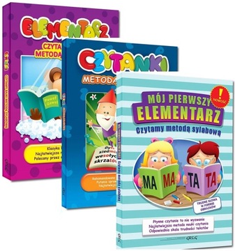 3x ELEMENTARZ CZYTAMY METODĄ SYLABOWĄ CZYTANKI TW