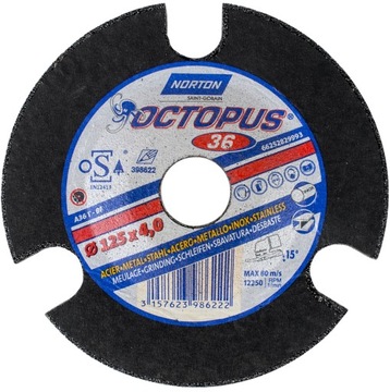 Диск шлифовальный NORTON OCTOPUS 125 х 4,0 А36 х 10