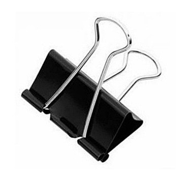 Канцелярские зажимы GRAND 15мм черные 12шт XS