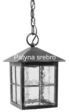 Однотонный, подвесной светильник, садовый или парковый. Литой алюминий – ледяное стекло.