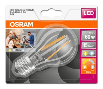 Żarówka LED Osram E27 RELAX and ACTIVE CLASSIC A 60 FIL 7 W/2700/400