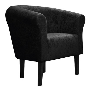 Fotel klubowy Monaco Mikrowelur Czarny Salon Dom