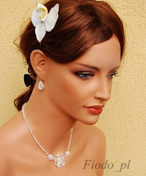 СВАДЕБНОЕ ОЖЕРЕЛЬЕ С ЦВЕТОМ, Переливающееся SWAROVSKI MIRACLE