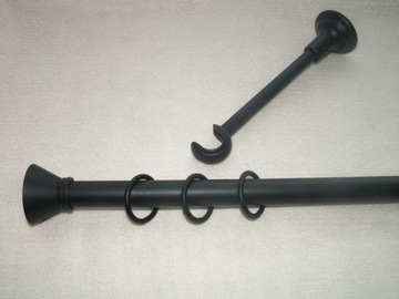 KARNISZ METALOWY POJEDYNCZY 2 M / CZARNY FI 20 MM