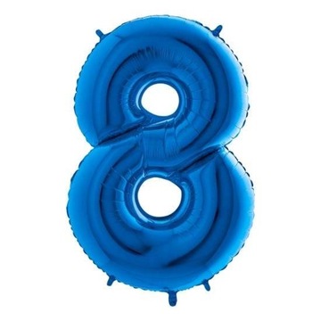 Balon foliowy cyfra 8 Niebieska 102 cm