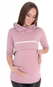 Bluza ciążowa i do karmienia Monica różowa XXL