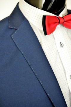 Szafirowy z czerwonymi wstawkami 56/182 pas 100 .