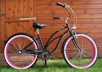 Женский велосипед Beach Cruiser 26 LADY черные шестерни розовый ROYALBI shimano